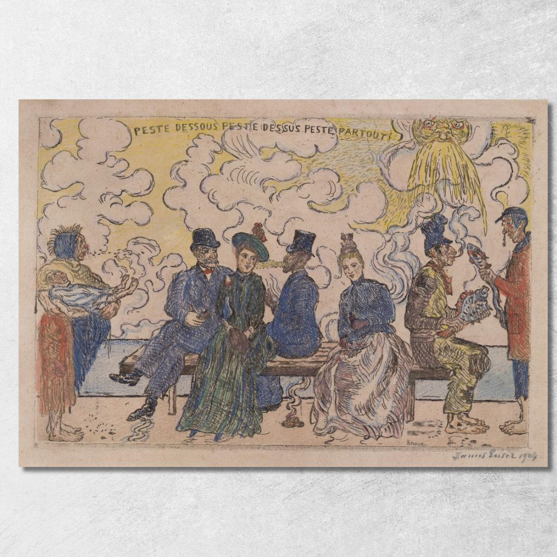 Inquinamento Sotto Inquinamento Sopra Inquinamento Dappertutto James Ensor jen77 quadro stampato su tela