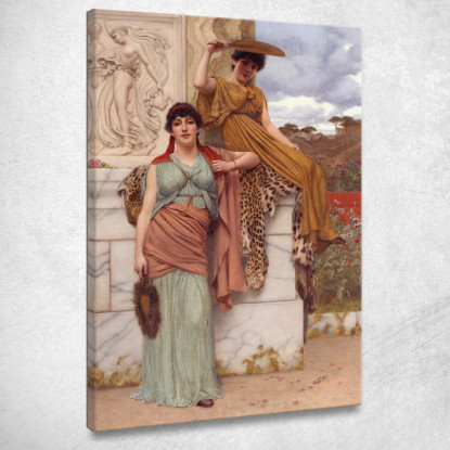 In Attesa Della Processione John William Godward jwg90 quadro stampato su tela