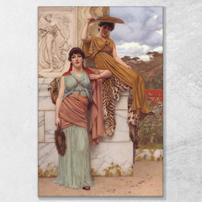 In Attesa Della Processione John William Godward jwg90 quadro stampato su tela