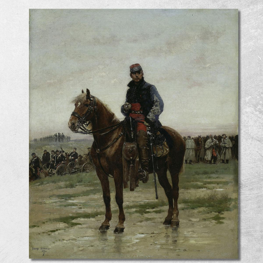 Un Ufficiale A Cavallo Jean-Baptiste Édouard Detaille jbd4 quadro stampato su tela