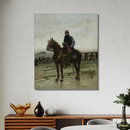 Un Ufficiale A Cavallo Jean-Baptiste Édouard Detaille jbd4 quadro stampato su tela