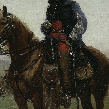 Un Ufficiale A Cavallo Jean-Baptiste Édouard Detaille jbd4 quadro stampato su tela