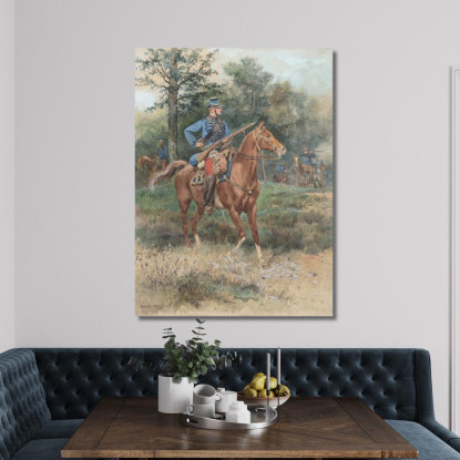 Chasseur À Cheval: Soldato A Cavallo Jean-Baptiste Édouard Detaille jbd11 quadro stampato su tela