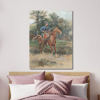 Chasseur À Cheval: Soldato A Cavallo Jean-Baptiste Édouard Detaille jbd11 quadro stampato su tela