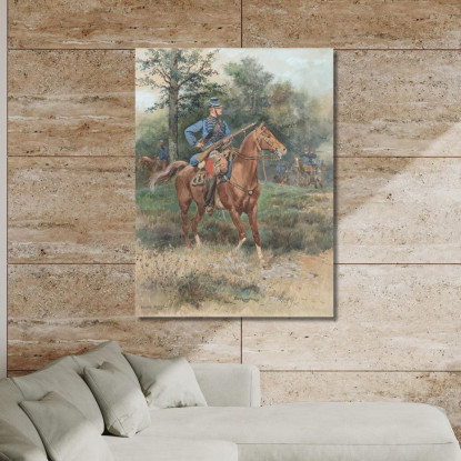 Chasseur À Cheval: Soldato A Cavallo Jean-Baptiste Édouard Detaille jbd11 quadro stampato su tela