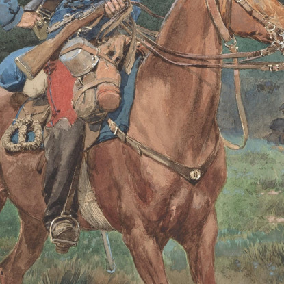 Chasseur À Cheval: Soldato A Cavallo Jean-Baptiste Édouard Detaille jbd11 quadro stampato su tela