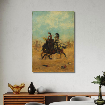 Combattimento Per Le Bandiere Jean-Baptiste Édouard Detaille jbd12 quadro stampato su tela