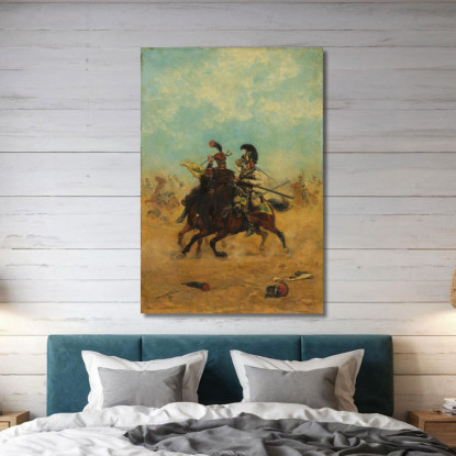 Combattimento Per Le Bandiere Jean-Baptiste Édouard Detaille jbd12 quadro stampato su tela