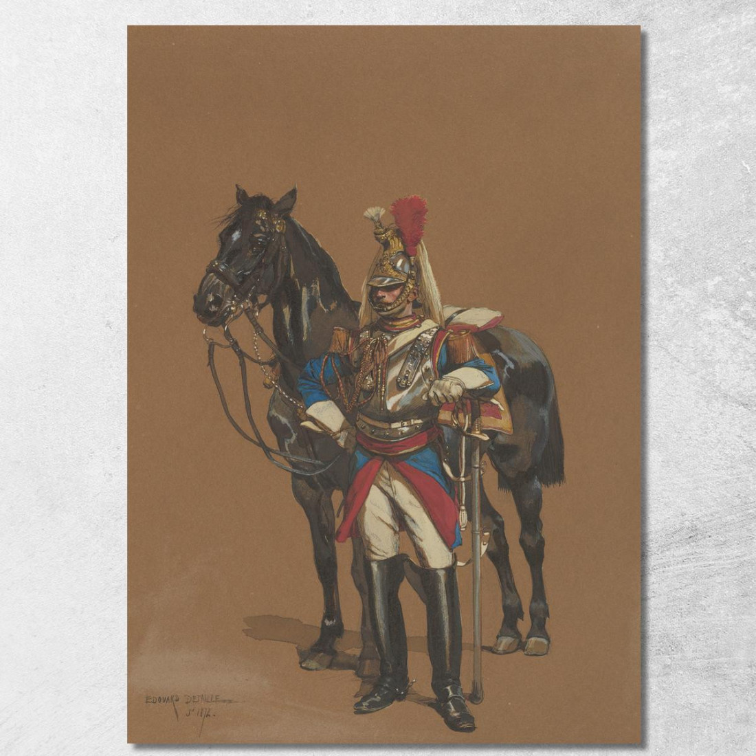 Corazziere Jean-Baptiste Édouard Detaille jbd14 quadro stampato su tela