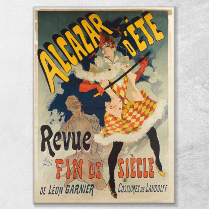 Alcazar D'Ete Revue Fin De Siècle Jules Chéret jch2 quadro stampato su tela