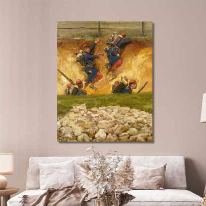 In Un Burrone. Fanti Di Linea 3 Jean-Baptiste Édouard Detaille jbd16 quadro stampato su tela