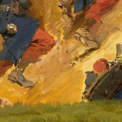 In Un Burrone. Fanti Di Linea 3 Jean-Baptiste Édouard Detaille jbd16 quadro stampato su tela