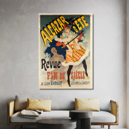 Alcazar D'Ete Revue Fin De Siècle Jules Chéret jch2 quadro stampato su tela