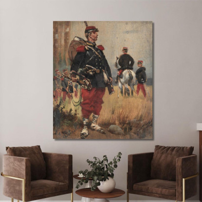 Soldati Jean-Baptiste Édouard Detaille jbd27 quadro stampato su tela
