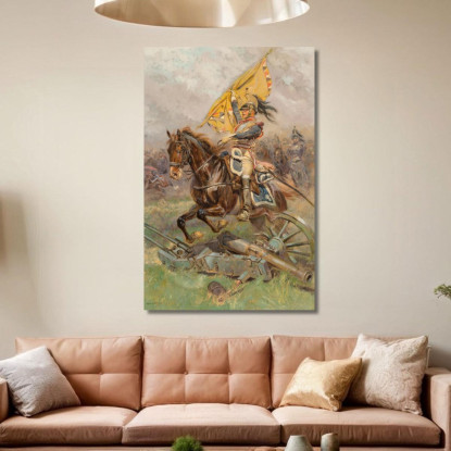 La Carica Jean-Baptiste Édouard Detaille jbd28 quadro stampato su tela