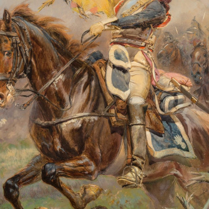 La Carica Jean-Baptiste Édouard Detaille jbd28 quadro stampato su tela