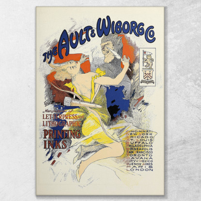 Ault E Wiborg Ad 087 Jules Chéret jch5 quadro stampato su tela