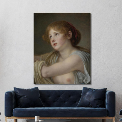 Bust Of A Young Woman Jean-Baptiste Greuze jbg13 canvas print