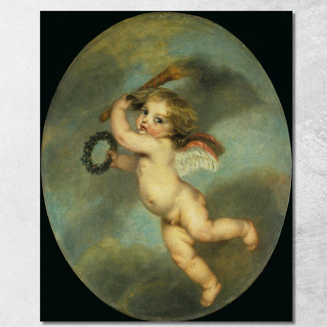 Flying Cupid With A Torch Jean-Baptiste Greuze jbg17 canvas print