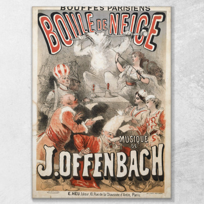 Musica A Palle Di Neve Di J.Offenbach Jules Chéret jch15 quadro stampato su tela