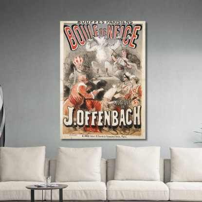 Musica A Palle Di Neve Di J.Offenbach Jules Chéret jch15 quadro stampato su tela