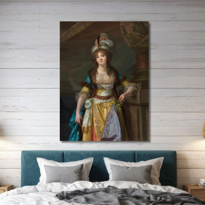 Portrait Of A Lady In Turkish Fancy Dress Jean-Baptiste Greuze jbg44 canvas print