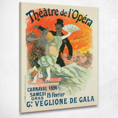 Carnaval 1896 Grand Veglione De Gala Jules Chéret jch20 quadro stampato su tela