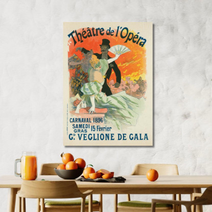 Carnaval 1896 Grand Veglione De Gala Jules Chéret jch20 quadro stampato su tela