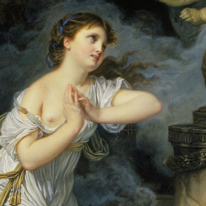 A Young Girl Praying At The Foot Of The Altar Of Love (Une Jeune Fille Qui Fait Sa Prière Au Pied De L'Autel De L'Amour) Jean-B