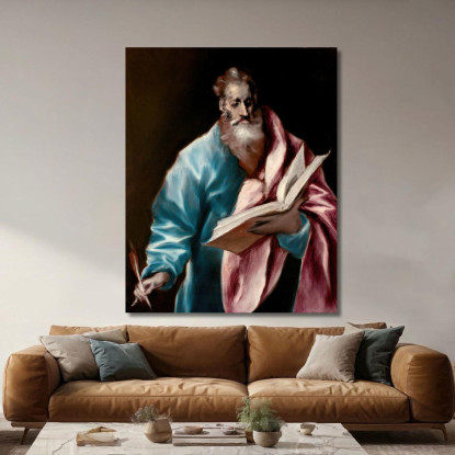 Apostolo San Matteo El Greco (Domenikos Theotokopoulos) egr2 quadro stampato su tela