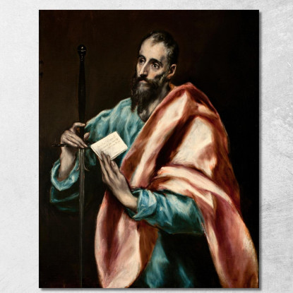 Apostolo San Paolo El Greco (Domenikos Theotokopoulos) egr3 quadro stampato su tela