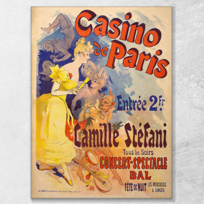 Casinò Di Parigi Camille Stéfani Ballo-Concerto Jules Chéret jch22 quadro stampato su tela