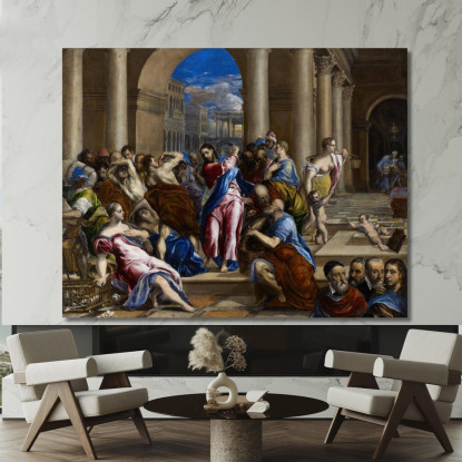Cristo Che Scaccia I Mercanti Dal Tempio 2 El Greco (Domenikos Theotokopoulos) egr15 quadro stampato su tela