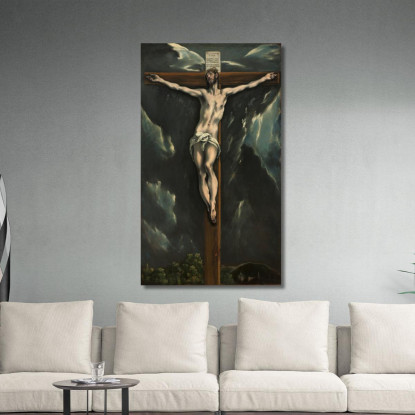 Cristo Sulla Croce El Greco (Domenikos Theotokopoulos) egr18 quadro stampato su tela