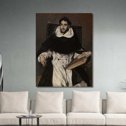 Fray Hortensio Félix Paravicino El Greco (Domenikos Theotokopoulos) egr20 quadro stampato su tela