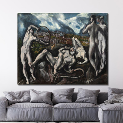 Laocoonte El Greco (Domenikos Theotokopoulos) egr21 quadro stampato su tela