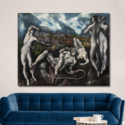 Laocoonte El Greco (Domenikos Theotokopoulos) egr21 quadro stampato su tela