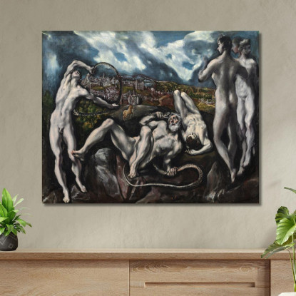 Laocoonte El Greco (Domenikos Theotokopoulos) egr21 quadro stampato su tela