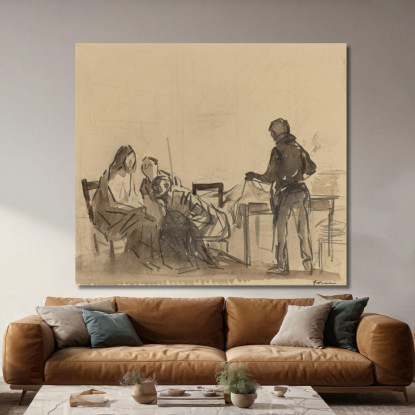 Prima Del Pasto A Emmaus Jean-Louis Forain jfr10 quadro stampato su tela