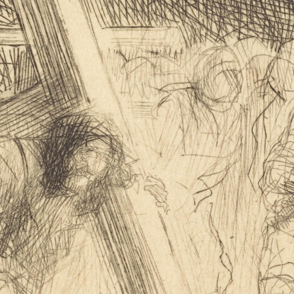 Cristo Che Porta La Croce Settima Lastra Jean-Louis Forain jfr15 quadro stampato su tela
