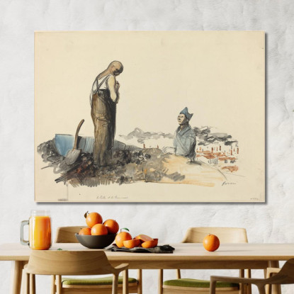Poilu E Prigioniero Jean-Louis Forain jfr39 quadro stampato su tela