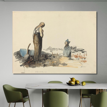 Poilu E Prigioniero Jean-Louis Forain jfr39 quadro stampato su tela