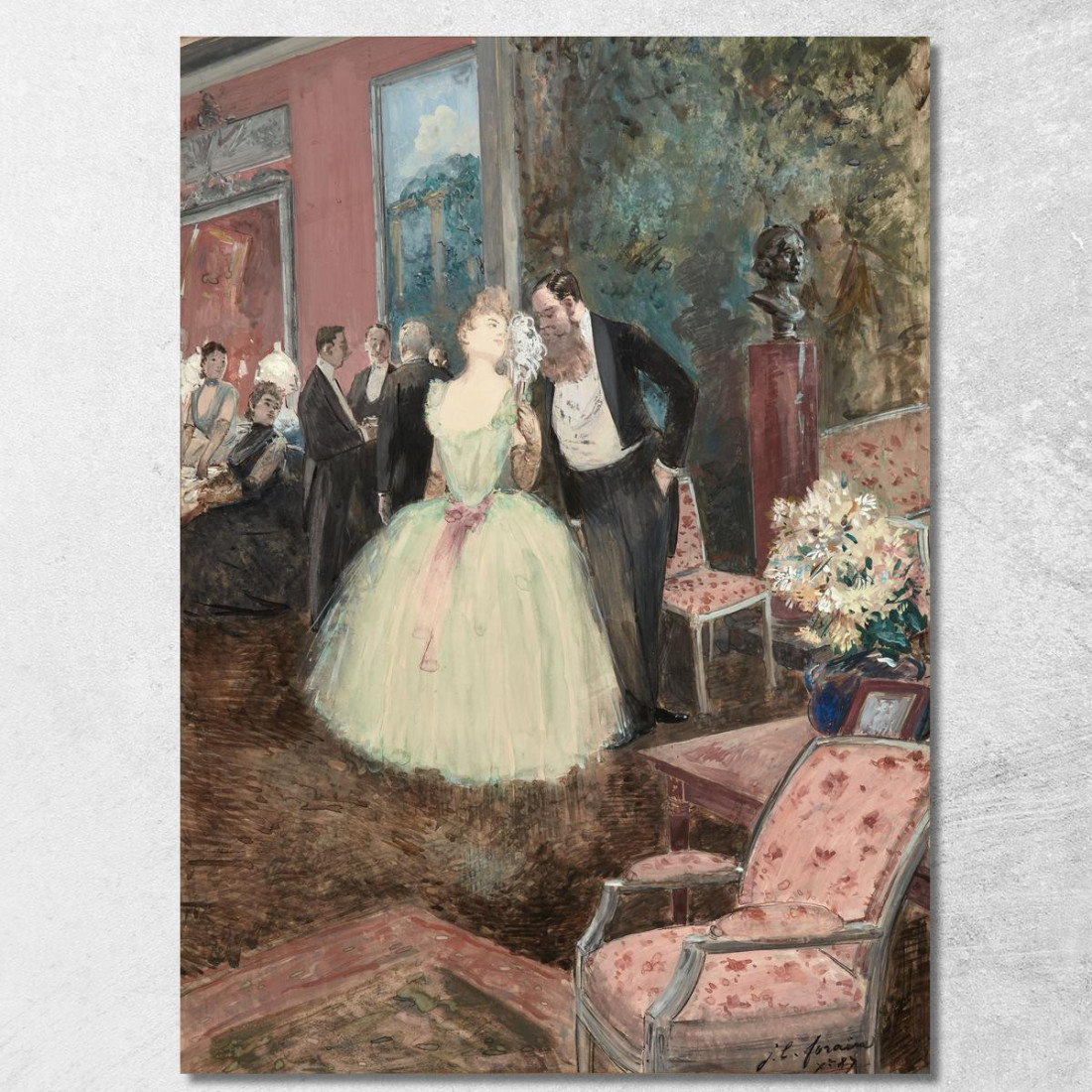 Scena Da Ballo Jean-Louis Forain jfr44 quadro stampato su tela