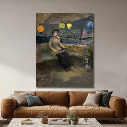 Donna Su Uno Yacht Jean-Louis Forain jfr64 quadro stampato su tela