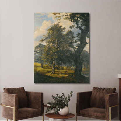 Dyrehaven Vicino A Copenaghen Johan Christian Dahl jcd14 quadro stampato su tela