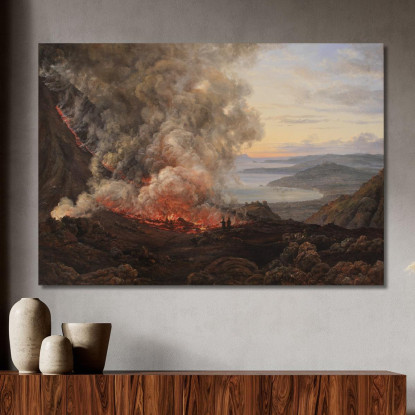 Eruzione Del Vulcano Vesuvio Johan Christian Dahl jcd15 quadro stampato su tela