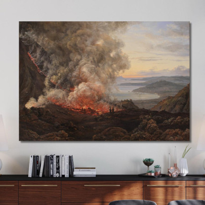 Eruzione Del Vulcano Vesuvio Johan Christian Dahl jcd15 quadro stampato su tela