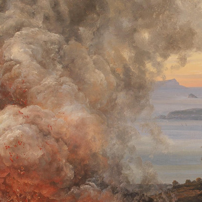 Eruzione Del Vulcano Vesuvio Johan Christian Dahl jcd15 quadro stampato su tela