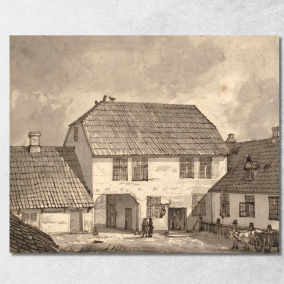 Interno Di Fattoria A Sorø Johan Christian Dahl jcd24 quadro stampato su tela