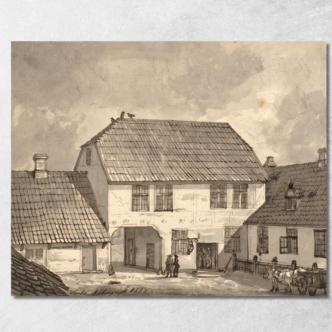 Interno Di Fattoria A Sorø Johan Christian Dahl jcd24 quadro stampato su tela